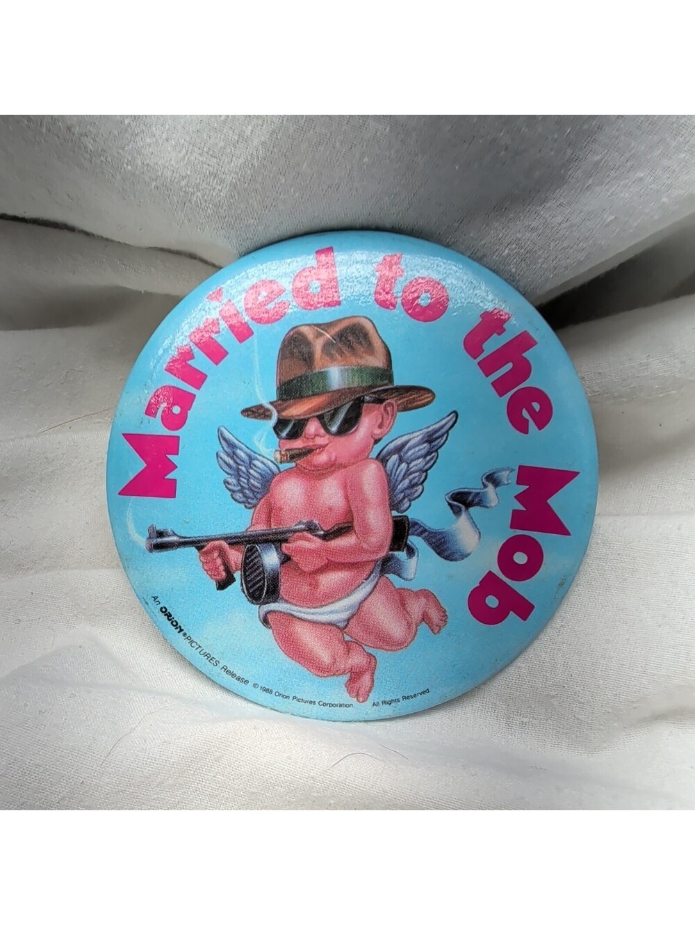 Vintage 1988 Married to the Mob Movie 3" Pinback Button
